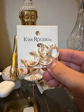 Kim Rogers Gold and Silver Mixed Metal Hoop Trio